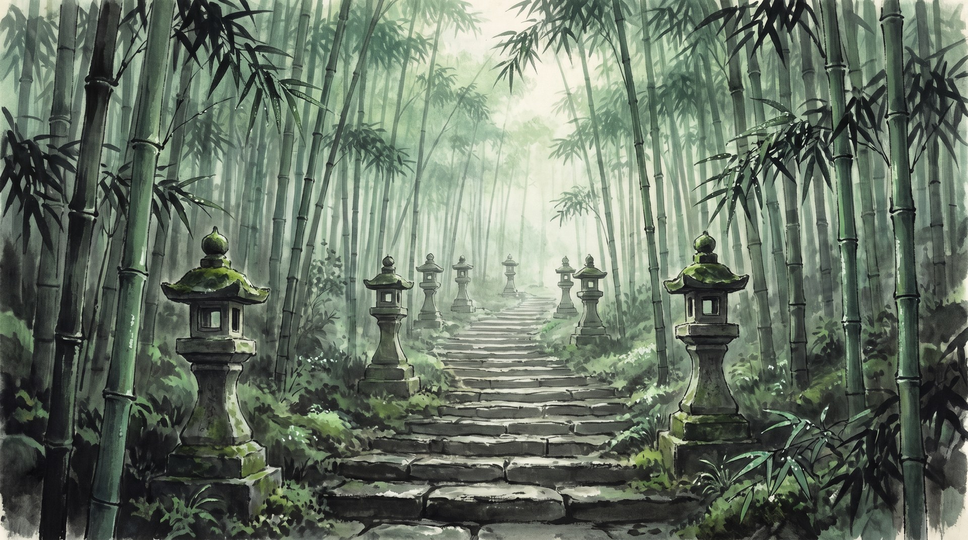 樱花视频东方意境馆-竹林幽径意境视频